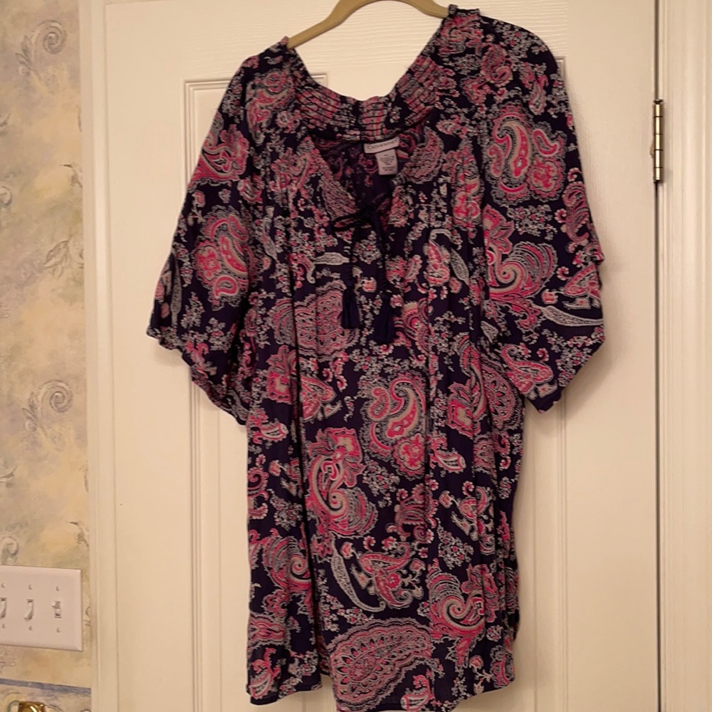 Navy Paisley print Women’s blouse
